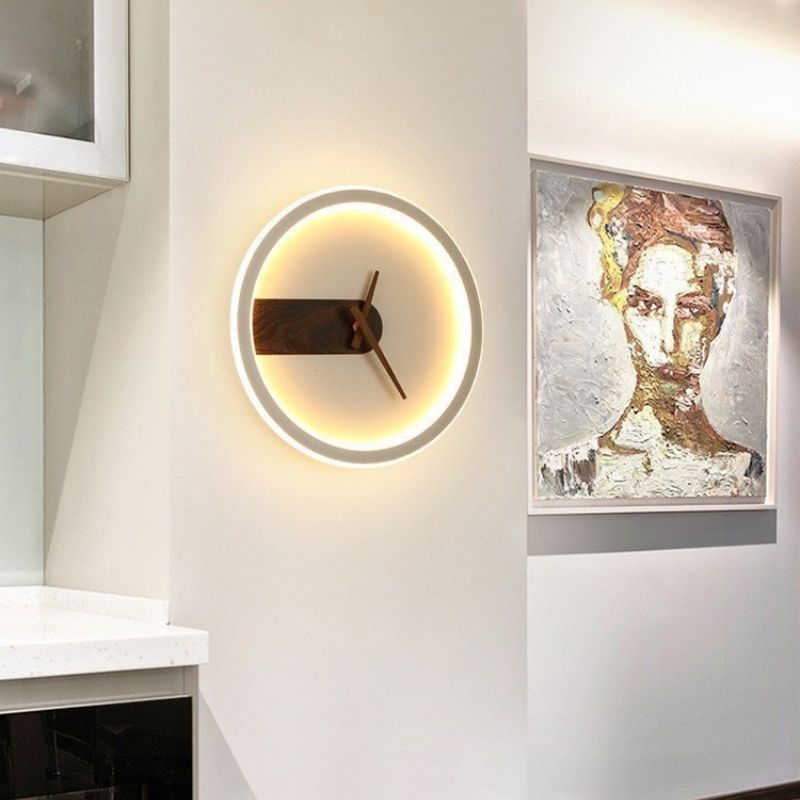 Skulpturale Wanduhr Mit Sanftem Warmweißem Licht Und Ruhigem Quarzwerk Für Schlafzimmer Wohnzimmer Flur Büro
