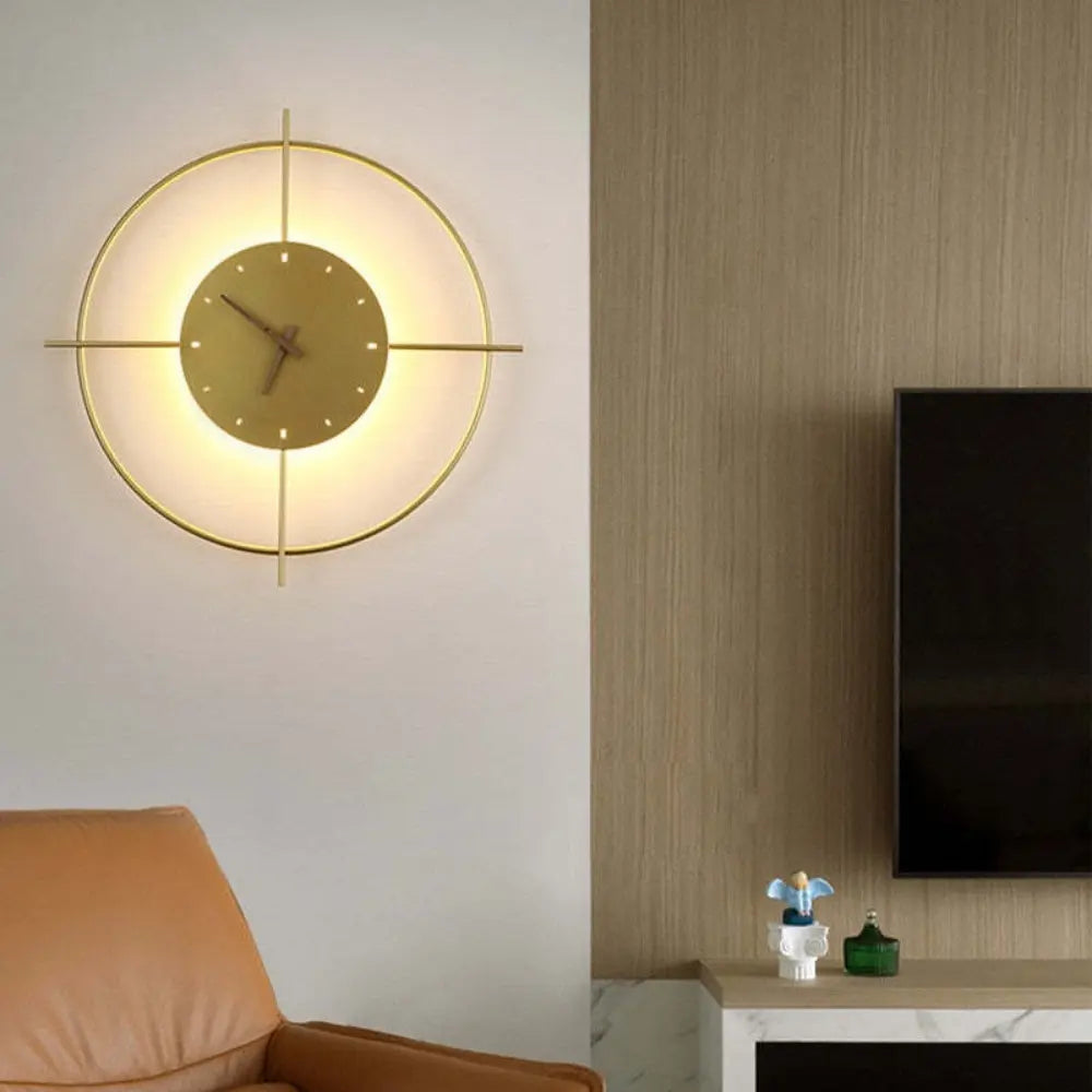 Modern Wall Clock  Minimalist Gold Circle Design - Product detail 5