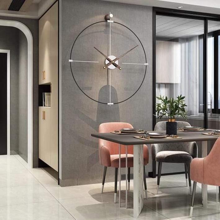 Modern Wall Clock  Large Minimalist Design with Bronze Hands - Product example