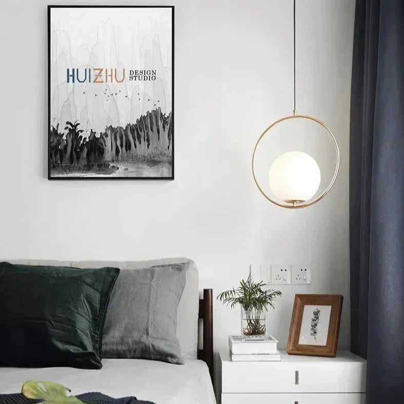 Elegante Moderne Glas Pendelleuchte Mit Glas Ball Pendelleuchte Design Und Messing Und Chromakzenten Für Industrielle Innenräume