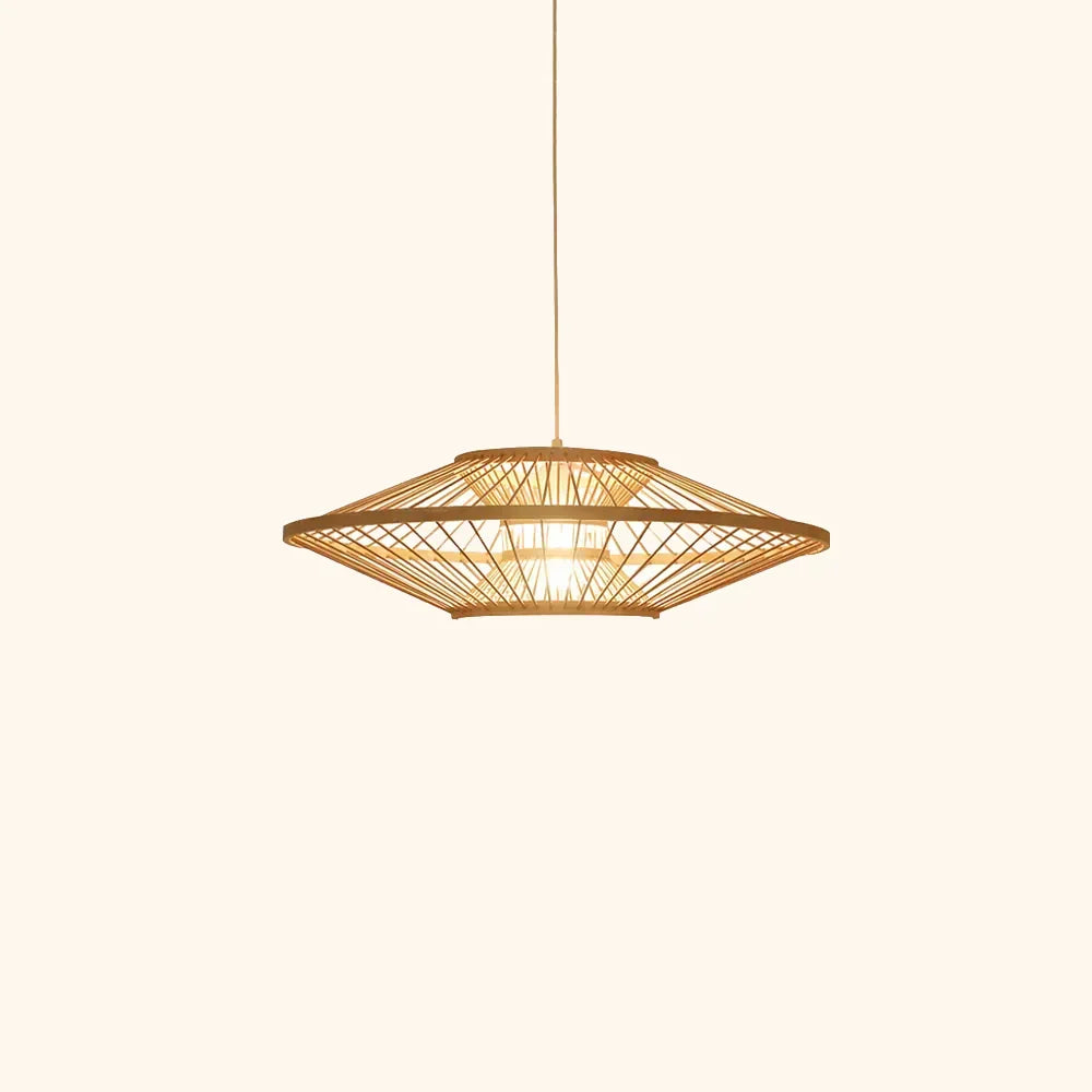 Moderne Geometrische Bambus Pendelleuchte Für Küche Und Esszimmer Umweltfreundliche Raumbeleuchtung Natürliche Materialien