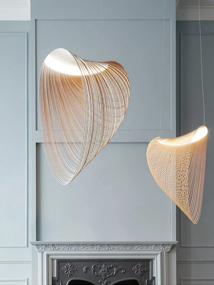 Moderne Pendelleuchte Mit Holzring Schlankes Minimalistisches Beleuchtungskonzept Für Wohnzimmer Und Küche Holzlook