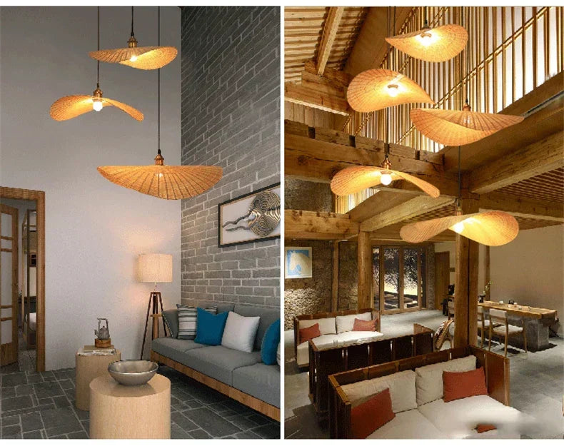 Moderne Rattan Loft Pendelleuchte Aus Bambus Geflochtenem Design Umweltfreundlich Natürliche Eleganz Für Wohnräume