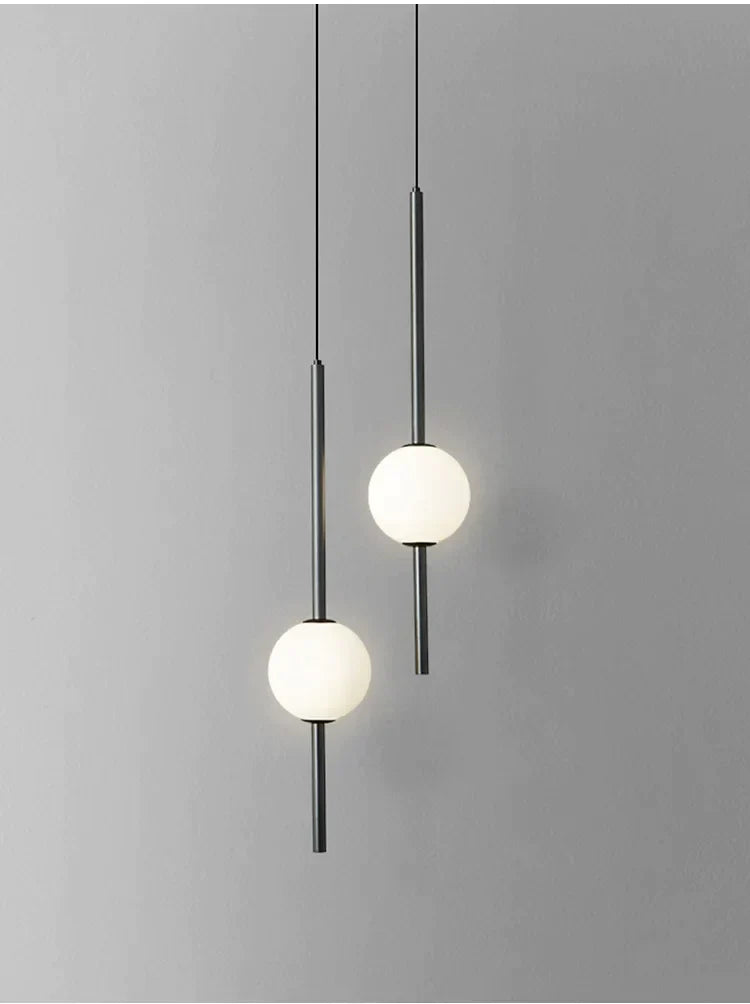 Elegante Pendelleuchte Mit Doppeldraht Stangendesign Und Glasglobus Für Esszimmer Wohnzimmer Und Küche
