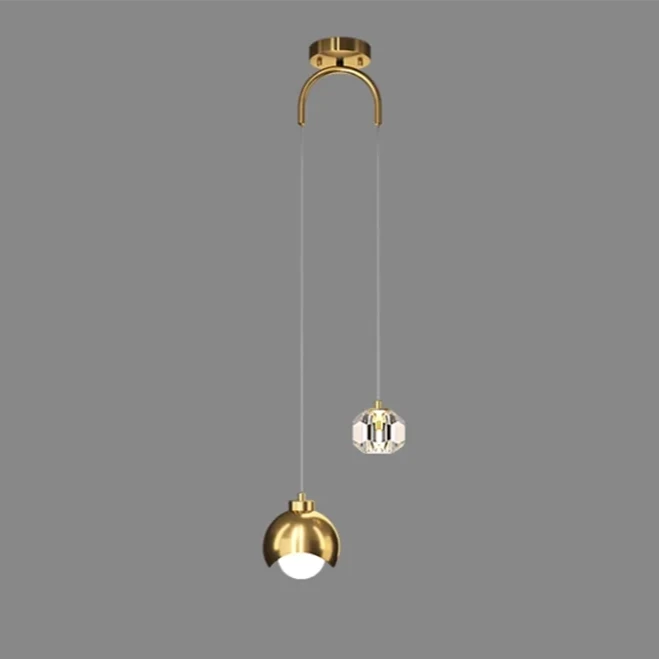 Elegante LED Pendelleuchte Mit Kristall Globus Doppel Kristall Beleuchtung Für Modernes Zuhause