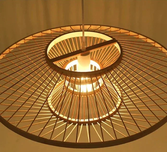 Moderne Geometrische Bambus Pendelleuchte Für Küche Und Esszimmer Umweltfreundliche Raumbeleuchtung Natürliche Materialien