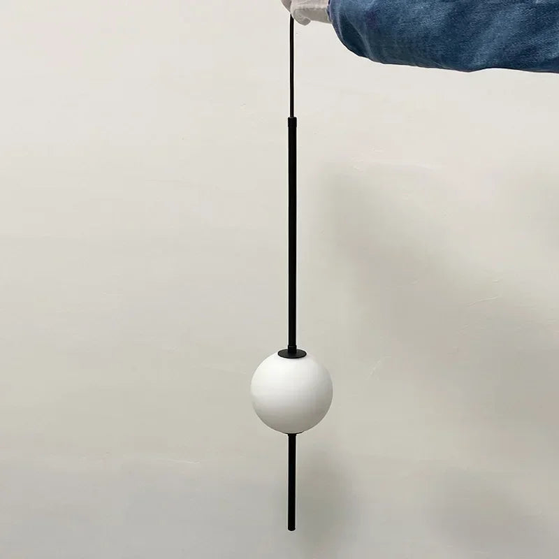 Minimalistische Weiße Kugel Pendelleuchte Mit Verstellbarer Lichtstärke Und Glas Metall Design Für Raumbeleuchtung