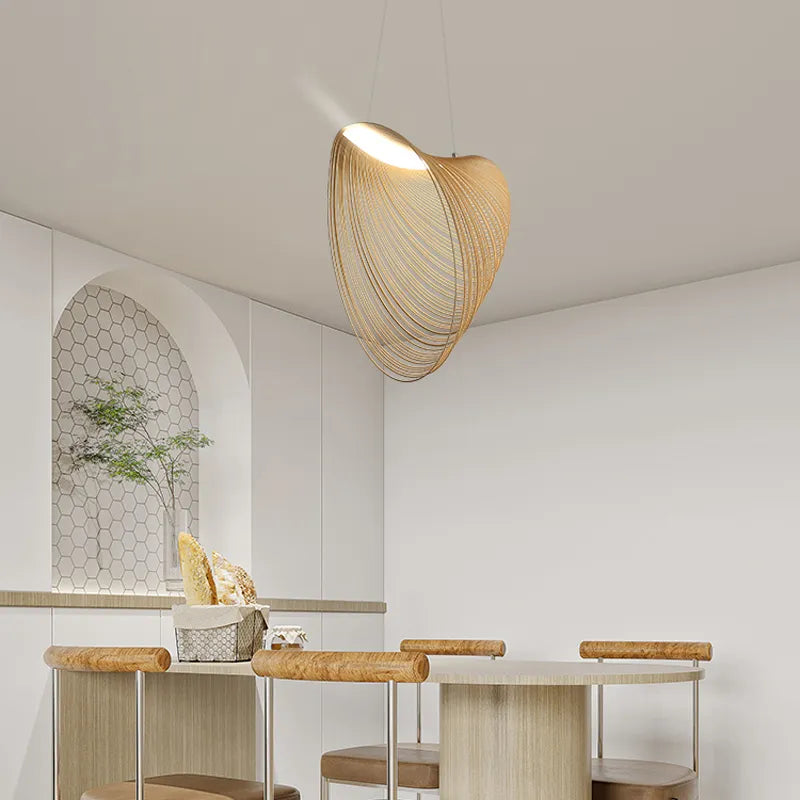 Moderne Pendelleuchte Mit Holzring Schlankes Minimalistisches Beleuchtungskonzept Für Wohnzimmer Und Küche Holzlook