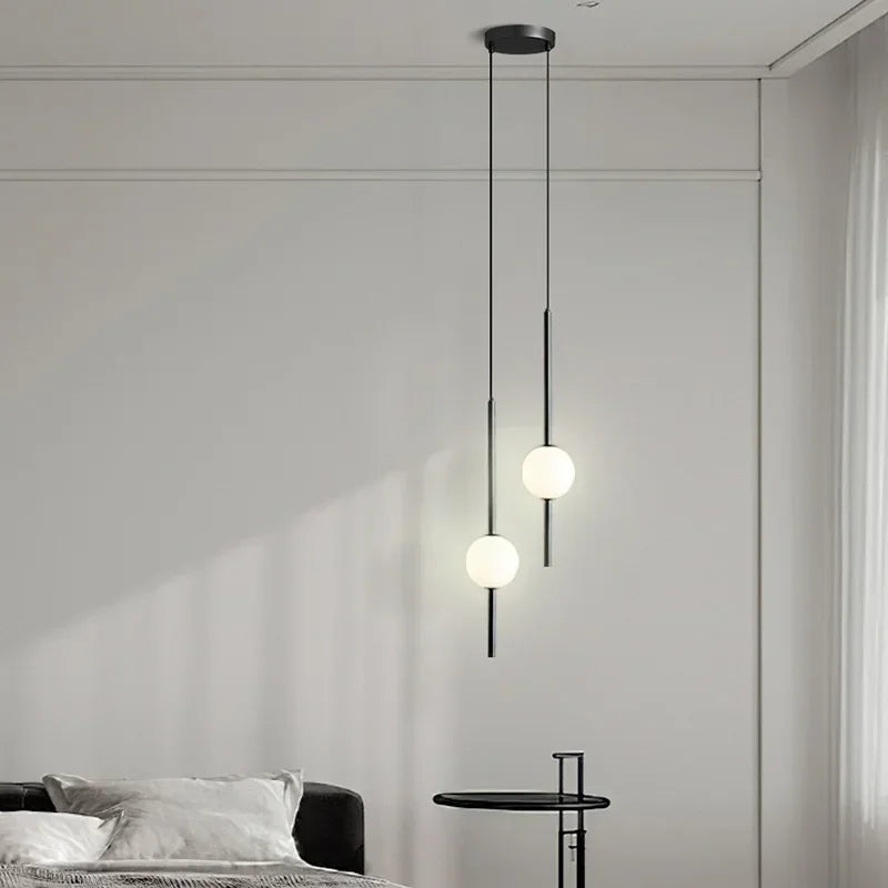 Elegante Pendelleuchte Mit Doppeldraht Stangendesign Und Glasglobus Für Esszimmer Wohnzimmer Und Küche
