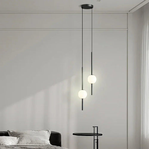 Elegante Pendelleuchte Mit Doppeldraht Stangendesign Und Glasglobus Für Esszimmer Wohnzimmer Und Küche