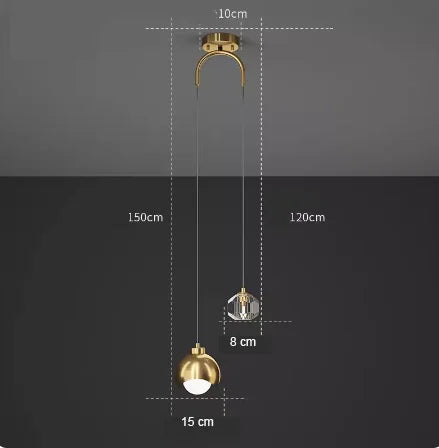 Elegante LED Pendelleuchte Mit Kristall Globus Doppel Kristall Beleuchtung Für Modernes Zuhause