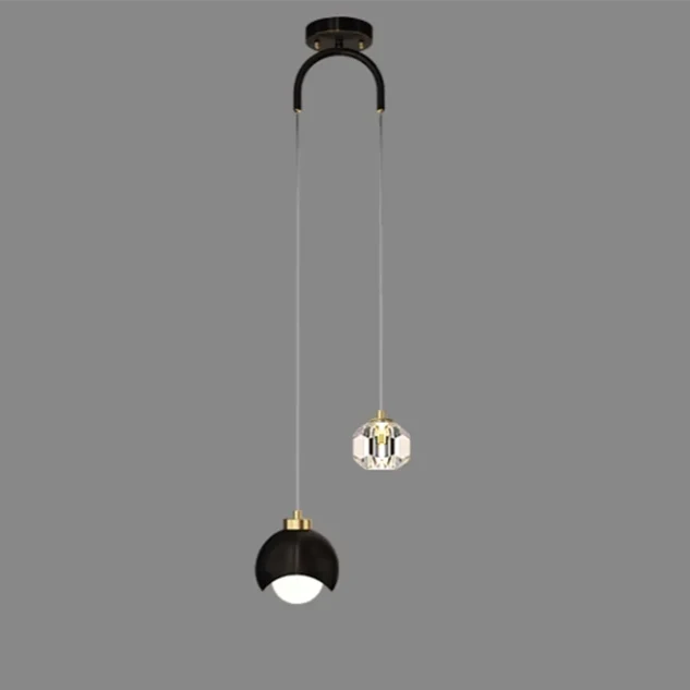 Elegante LED Pendelleuchte Mit Kristall Globus Doppel Kristall Beleuchtung Für Modernes Zuhause