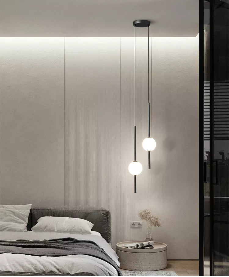Elegante Pendelleuchte Mit Doppeldraht Stangendesign Und Glasglobus Für Esszimmer Wohnzimmer Und Küche