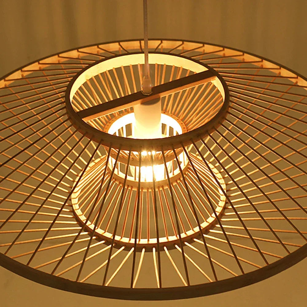Moderne Geometrische Bambus Pendelleuchte Für Küche Und Esszimmer Umweltfreundliche Raumbeleuchtung Natürliche Materialien