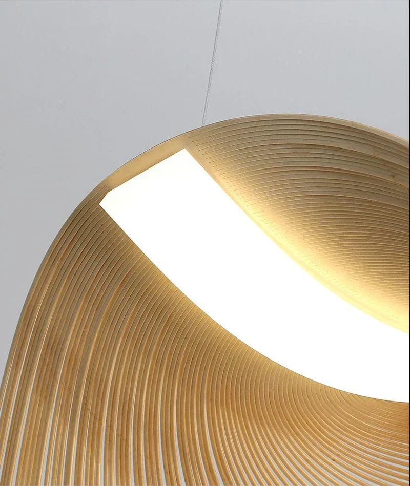 Moderne Pendelleuchte Mit Holzring Schlankes Minimalistisches Beleuchtungskonzept Für Wohnzimmer Und Küche Holzlook