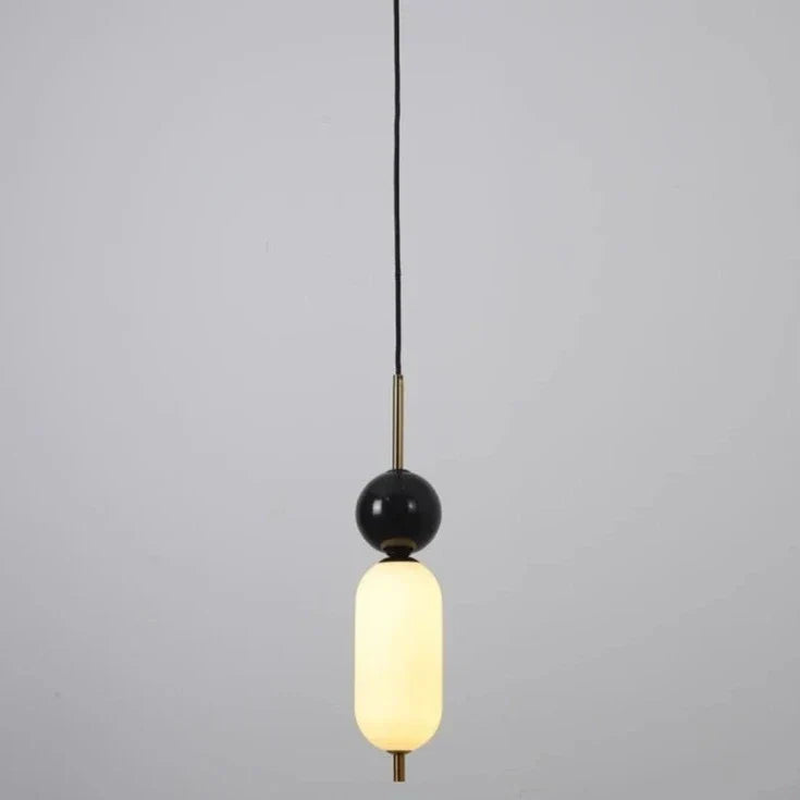 Zwei-Ton Marmor Pendelleuchte Aus Schwarzweißem Marmor Für Stilvolles Raumlicht Und Luxuriöse Akzente Im Wohnzimmer