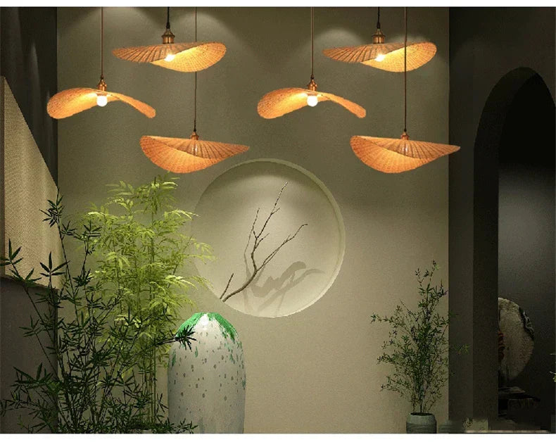 Moderne Rattan Loft Pendelleuchte Aus Bambus Geflochtenem Design Umweltfreundlich Natürliche Eleganz Für Wohnräume