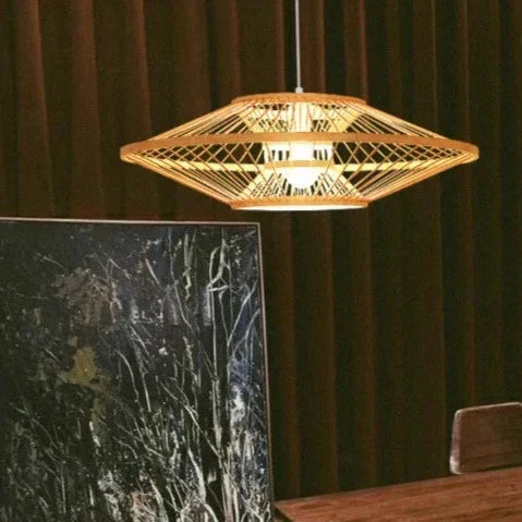 Moderne Geometrische Bambus Pendelleuchte Für Küche Und Esszimmer Umweltfreundliche Raumbeleuchtung Natürliche Materialien