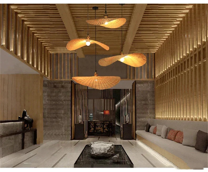 Moderne Rattan Loft Pendelleuchte Aus Bambus Geflochtenem Design Umweltfreundlich Natürliche Eleganz Für Wohnräume