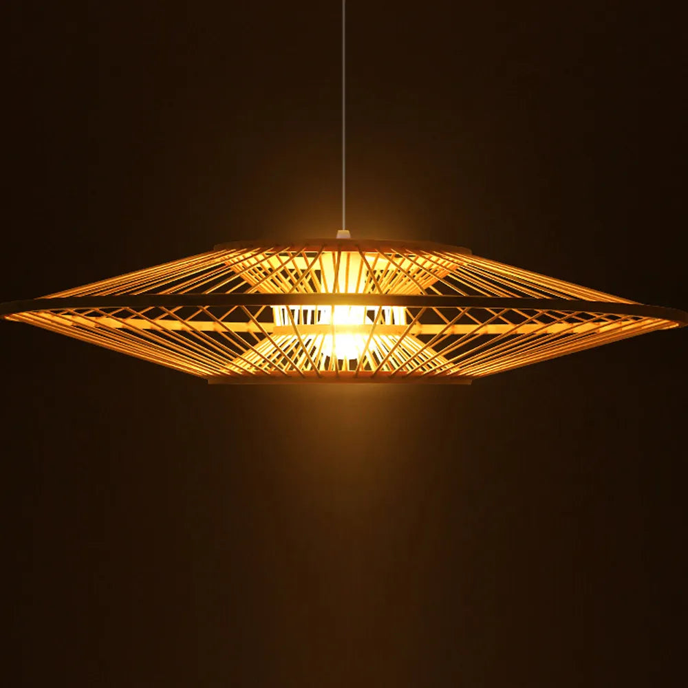 Moderne Geometrische Bambus Pendelleuchte Für Küche Und Esszimmer Umweltfreundliche Raumbeleuchtung Natürliche Materialien