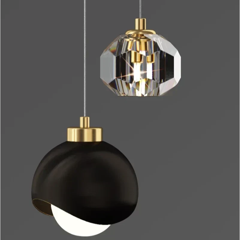 Elegante LED Pendelleuchte Mit Kristall Globus Doppel Kristall Beleuchtung Für Modernes Zuhause