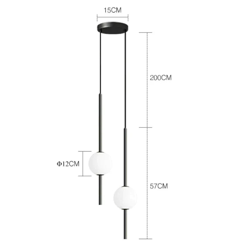 Elegante Pendelleuchte Mit Doppeldraht Stangendesign Und Glasglobus Für Esszimmer Wohnzimmer Und Küche