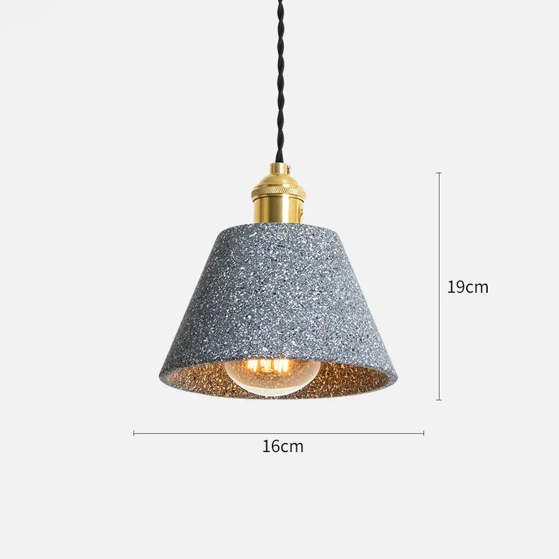 Terrazzo Pendelleuchte Mit Ausgestellter Form Und Geflechtkabel Für Stilvolle Beleuchtung Im Industriellen Design